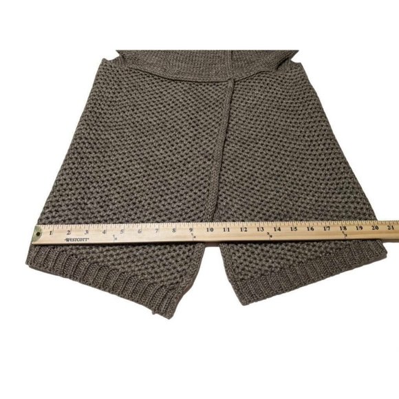 Berretti Womens Italian Sleeveless Cardigan Sweater Brown Faux Fur Collar Size S - Picture 11 of 12